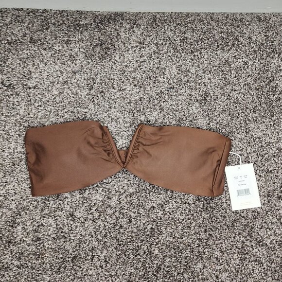 NWT Andie The Scala Padded Bandeau Bikini Top Espresso Small - Picture 3 of 8